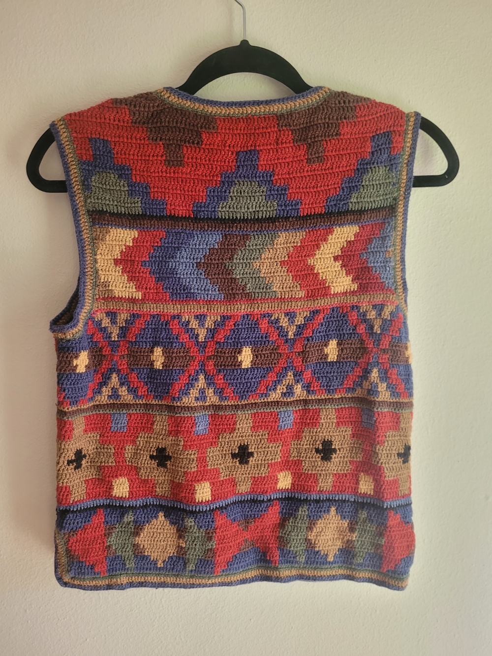 Vintage Kilim Style Hand Knit Vest - Picture 4 of 4